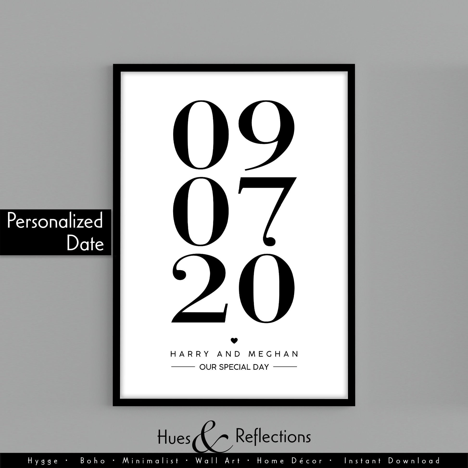 Personalised couple gift - Perfect to remember your special date - Your special date personalised print