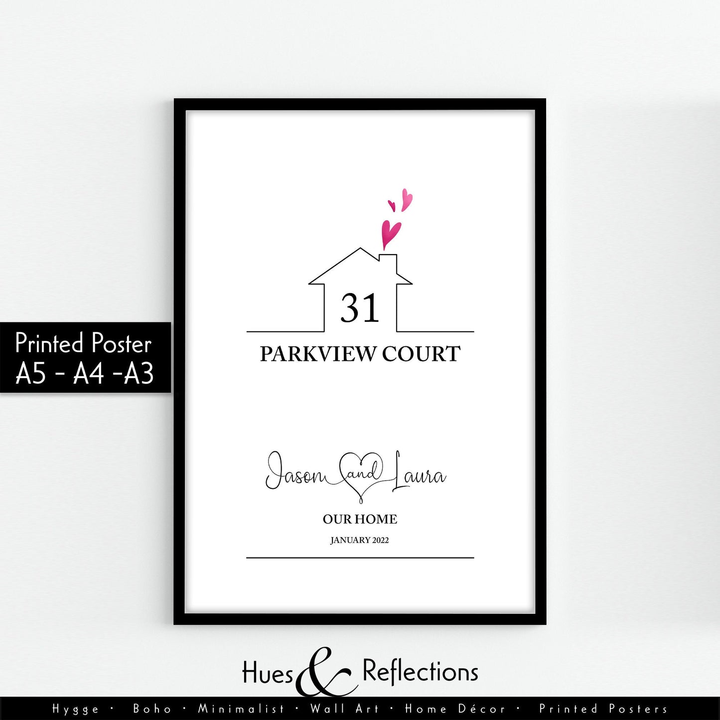 Personalised House Print - home print - new house print - new home gift - new home personalised print