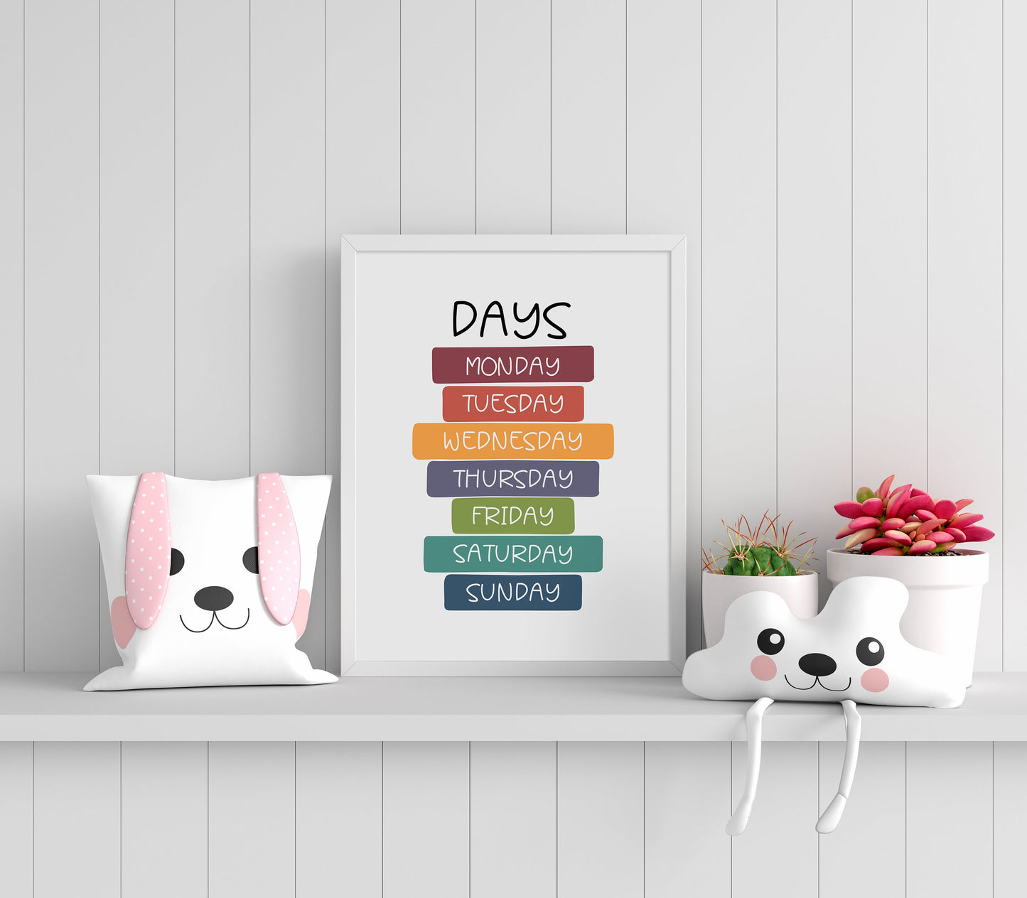 Days of the Week Print, Montessori Education Poster, Nursery Wall Art, Kids learning, Homeschool Resource, Learning Print, Children's Print