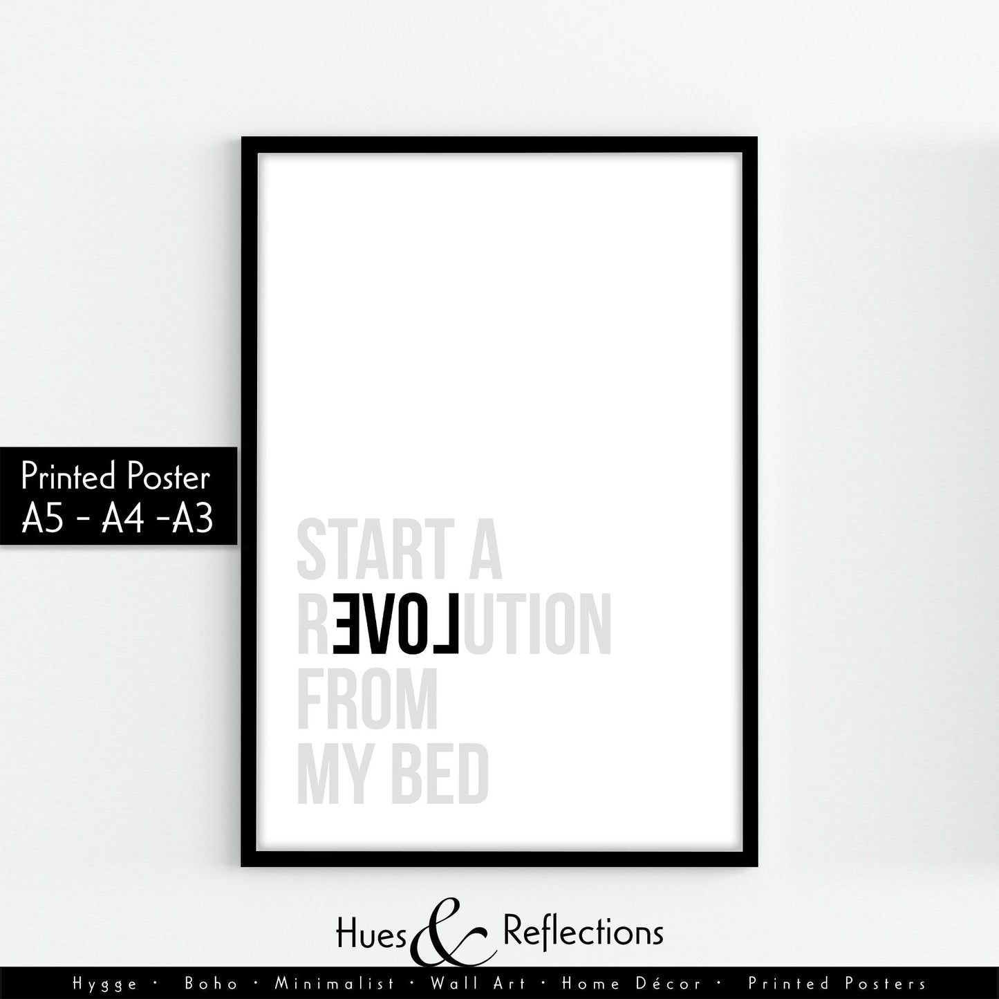 Start a Revolution from My Bed, Don't Look Back In Anger, Oasis, Lyrics Poster, Music Typography Gift Wall Art, British pop music art poster