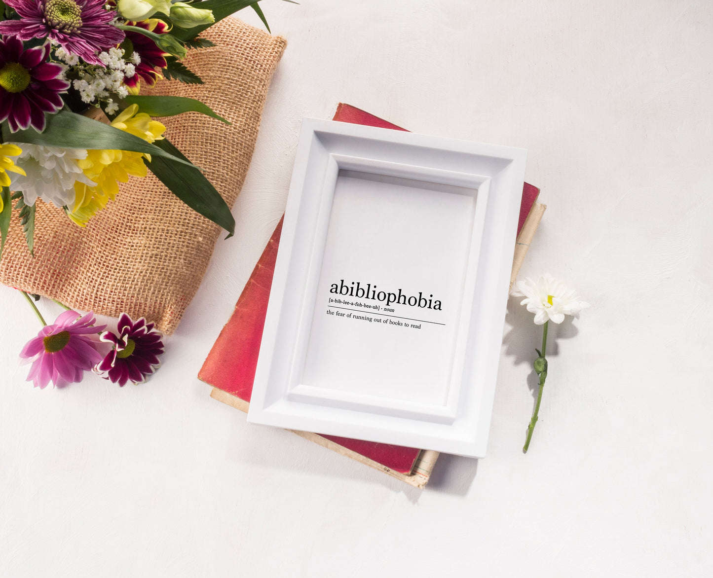 Abibliophobia Definition Poster ideal for Book Lovers, Gift for Librarian, Book Reader Gift, Home Decor Wall Art, Library Wall Decor