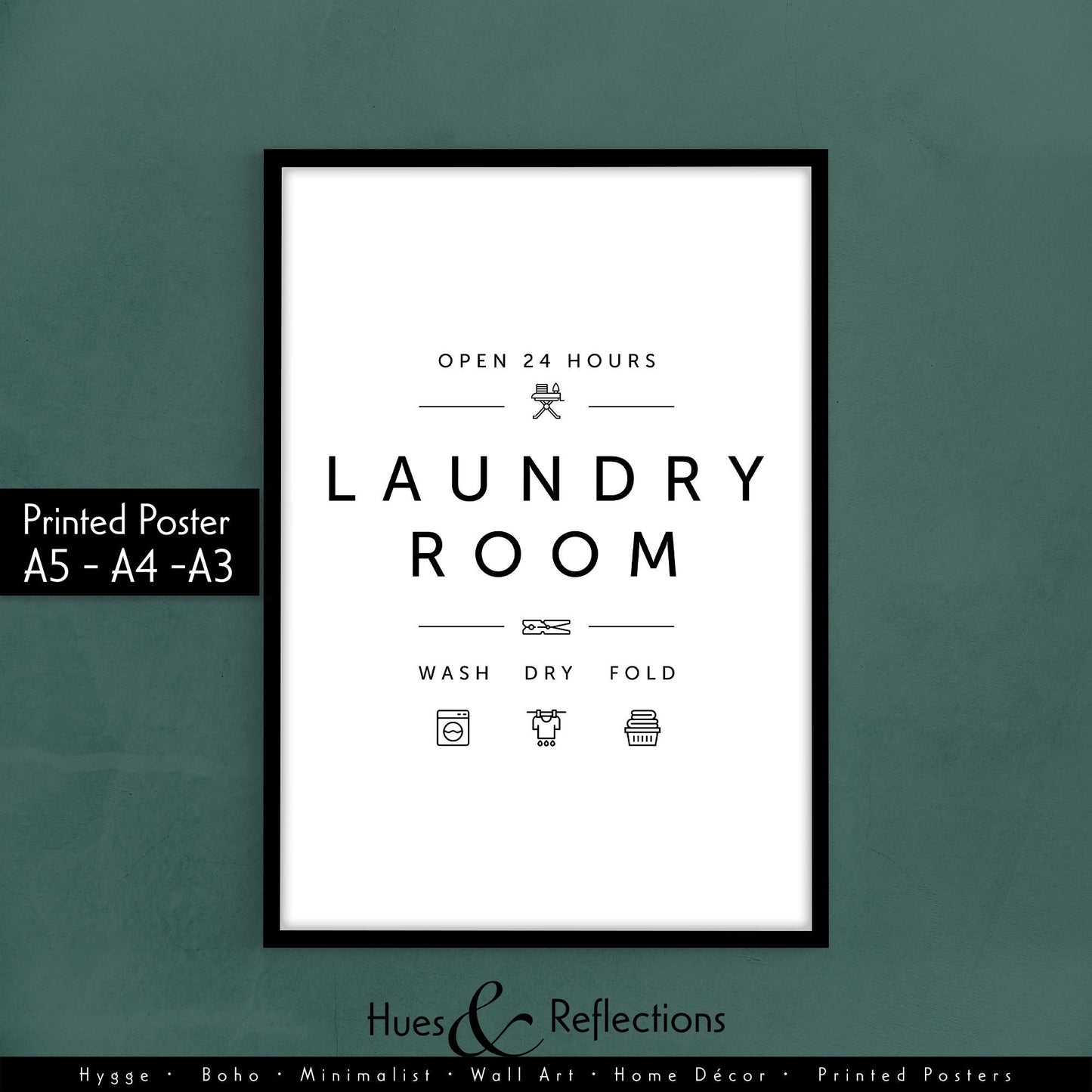 Set of 2 - Laundry Service Room and Stain Removal - Cheat Sheet Instructions for Laundry Stain Remover , Ideal Prints for Laundry Room Decor