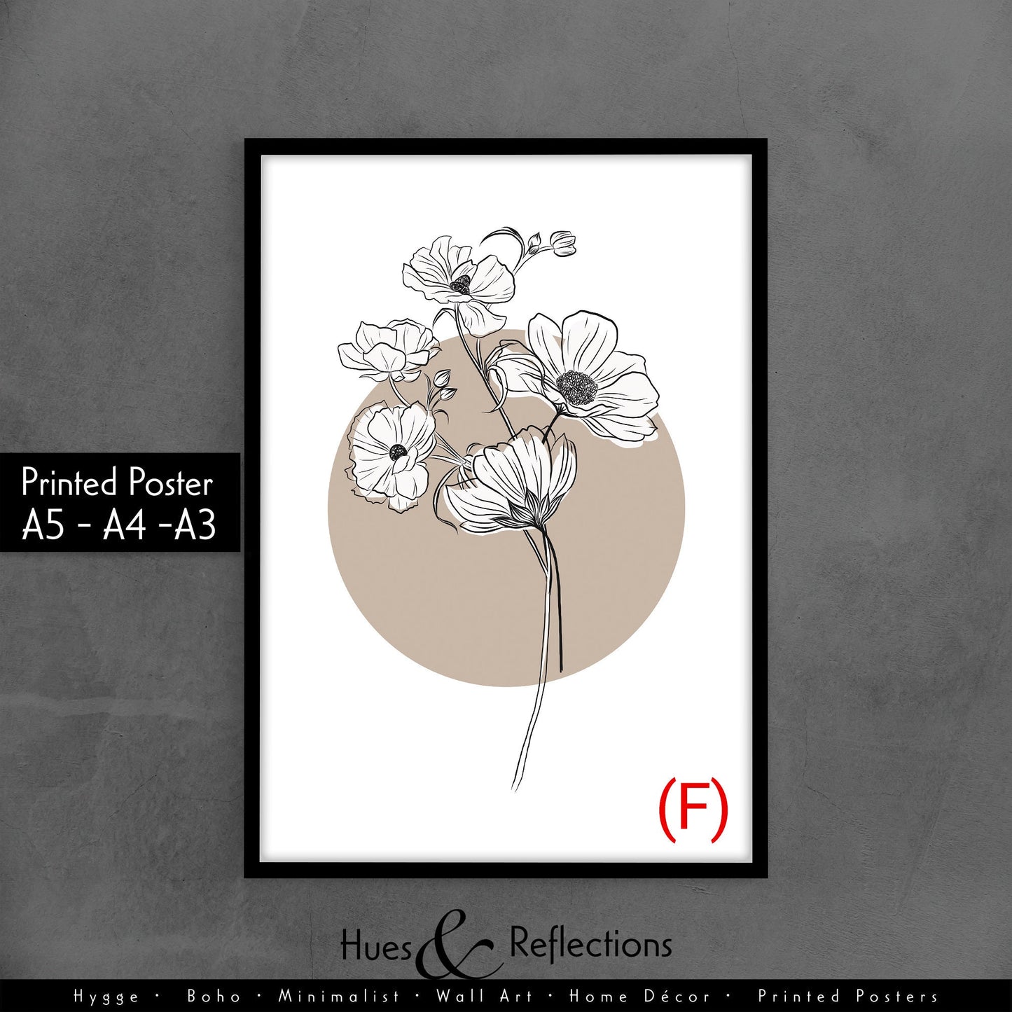 Boho Abstract Wall Art - Neutral Living Room Line Art Floral Print, Feature Wall, Beige Posters, Living Room Decor, Minimalistic Prints, Neutral Living Room Trio, Line Art, Beige Posters, Living Room Decor, Prints, Feature Wall, zen, calming poster