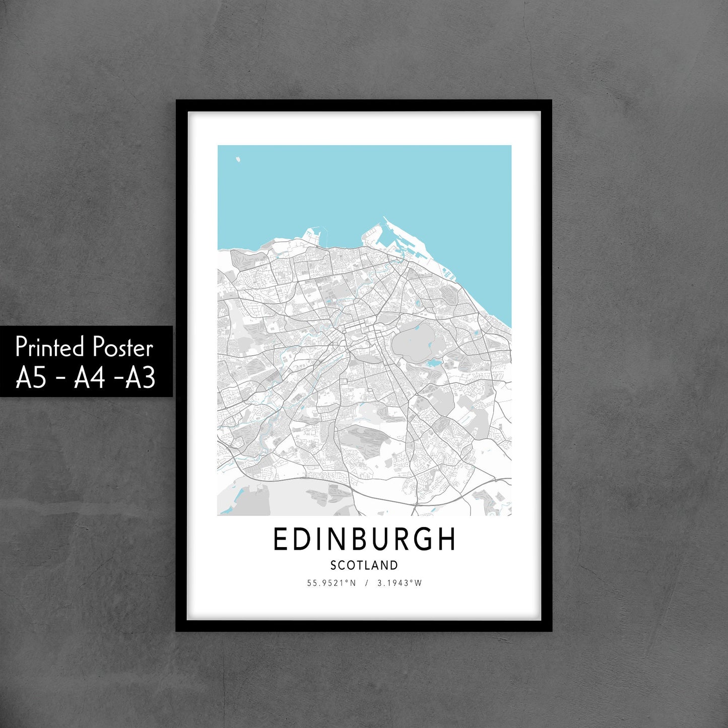 Map of Edinburgh City poster, Custom Travel Map Poster, Minimalist, Scandinavian Nordic, boho, Black White Wall Art, Scotland, Auld Reekie, Simple City Map, Wall Decor modern map black Monochromatic Map Edinburgh Travel Art Scotland Map City Map