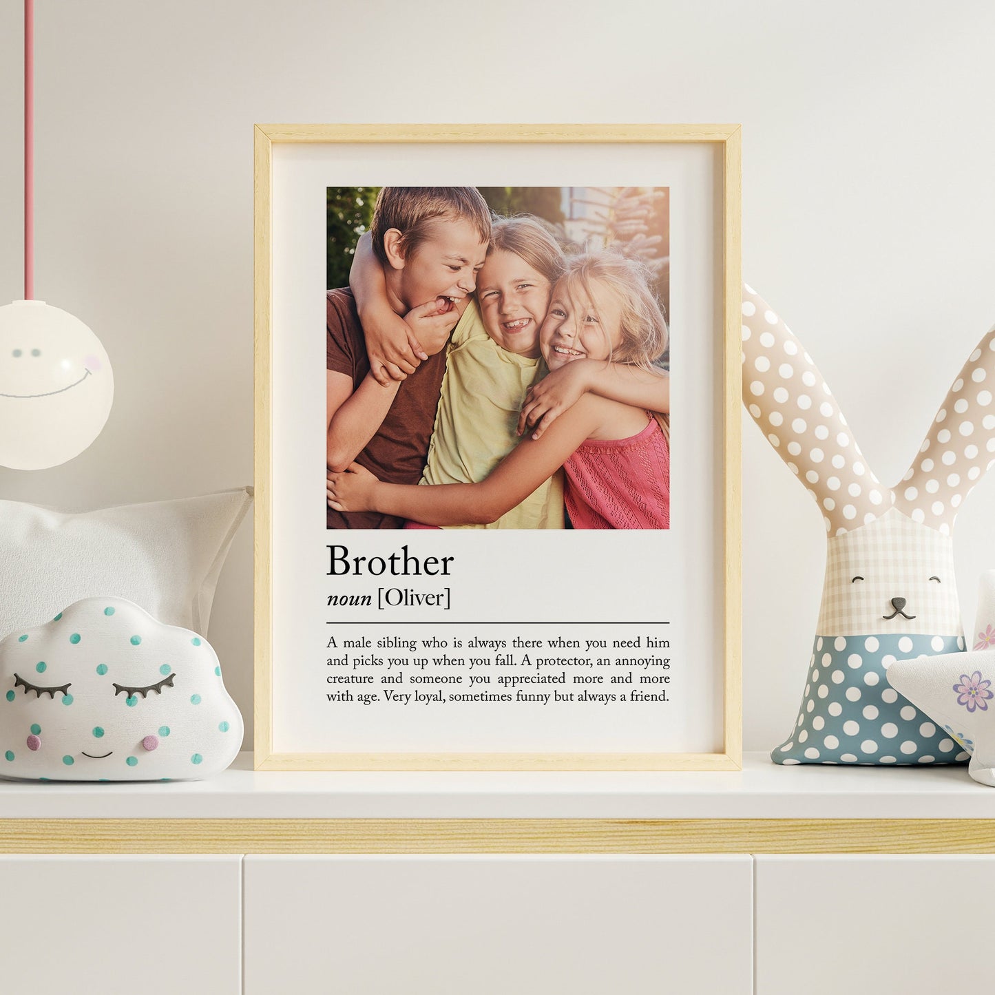 Personalised brother definition print - Custom gift with photo for sibling, birthday gift, Christmas, Photo Gift, big brother Quote