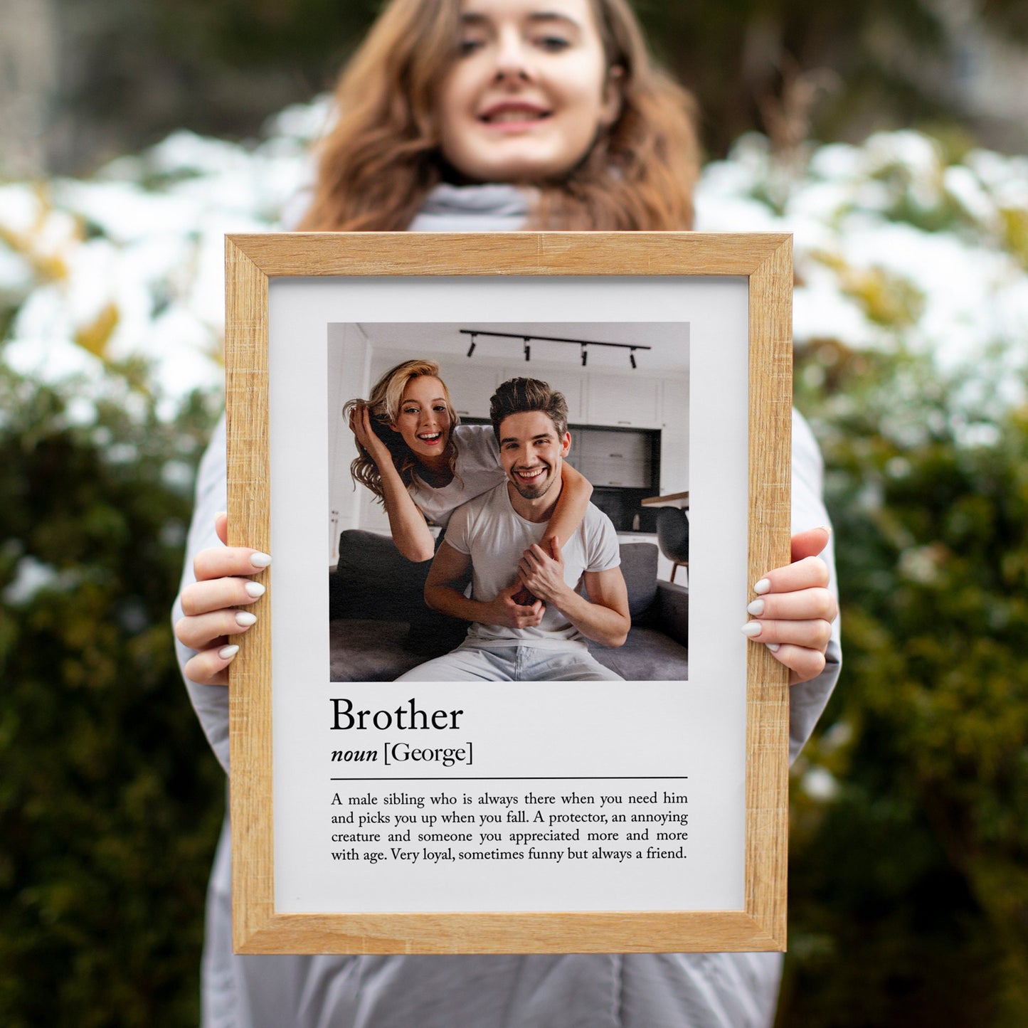 Personalised brother definition print - Custom gift with photo for sibling, birthday gift, Christmas, Photo Gift, big brother Quote