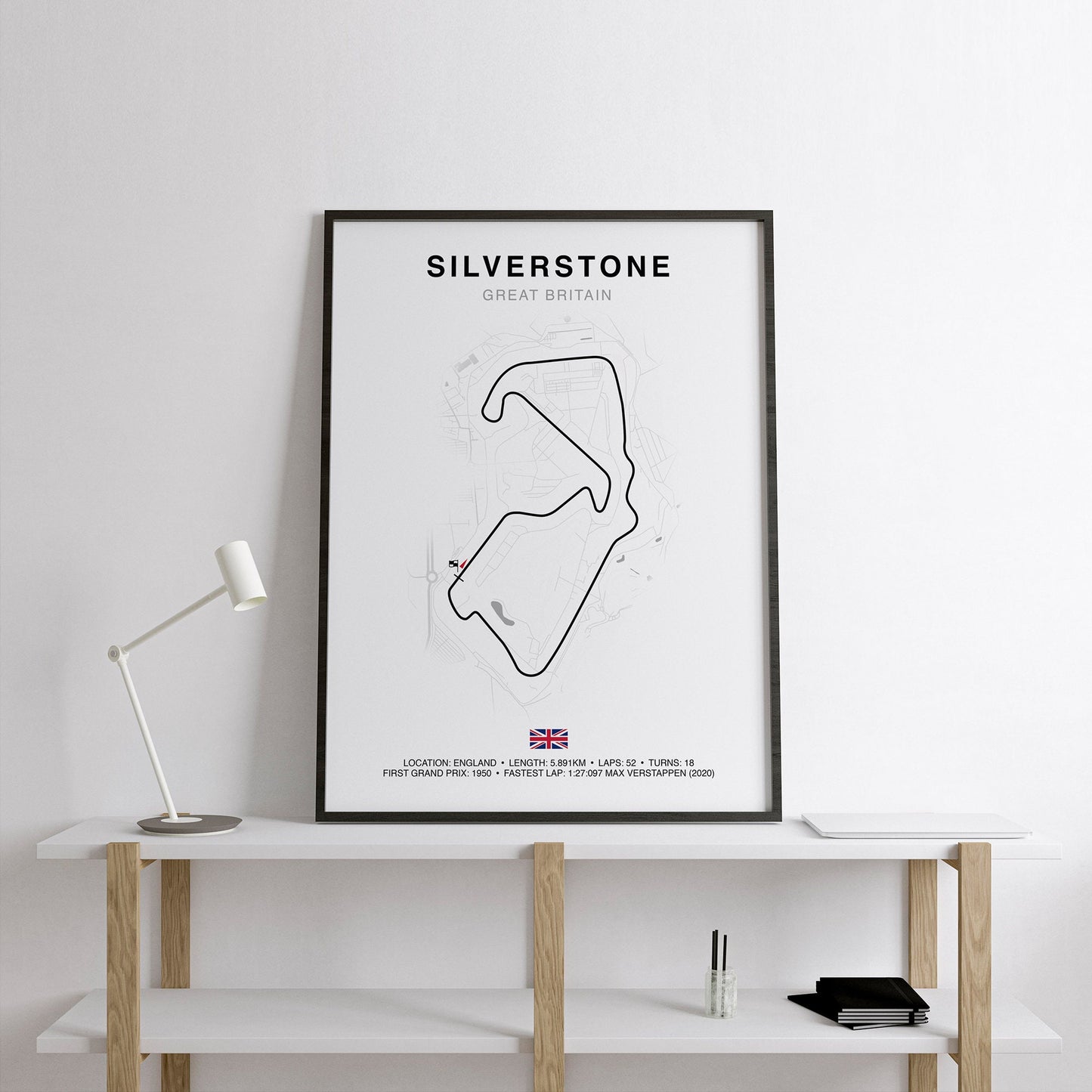 Silverstone Grand Prix Circuit Print, Formula 1 Track Poster, Office wall art, Gifts for him, F1 race map frame, F1 Poster, Car race fan art