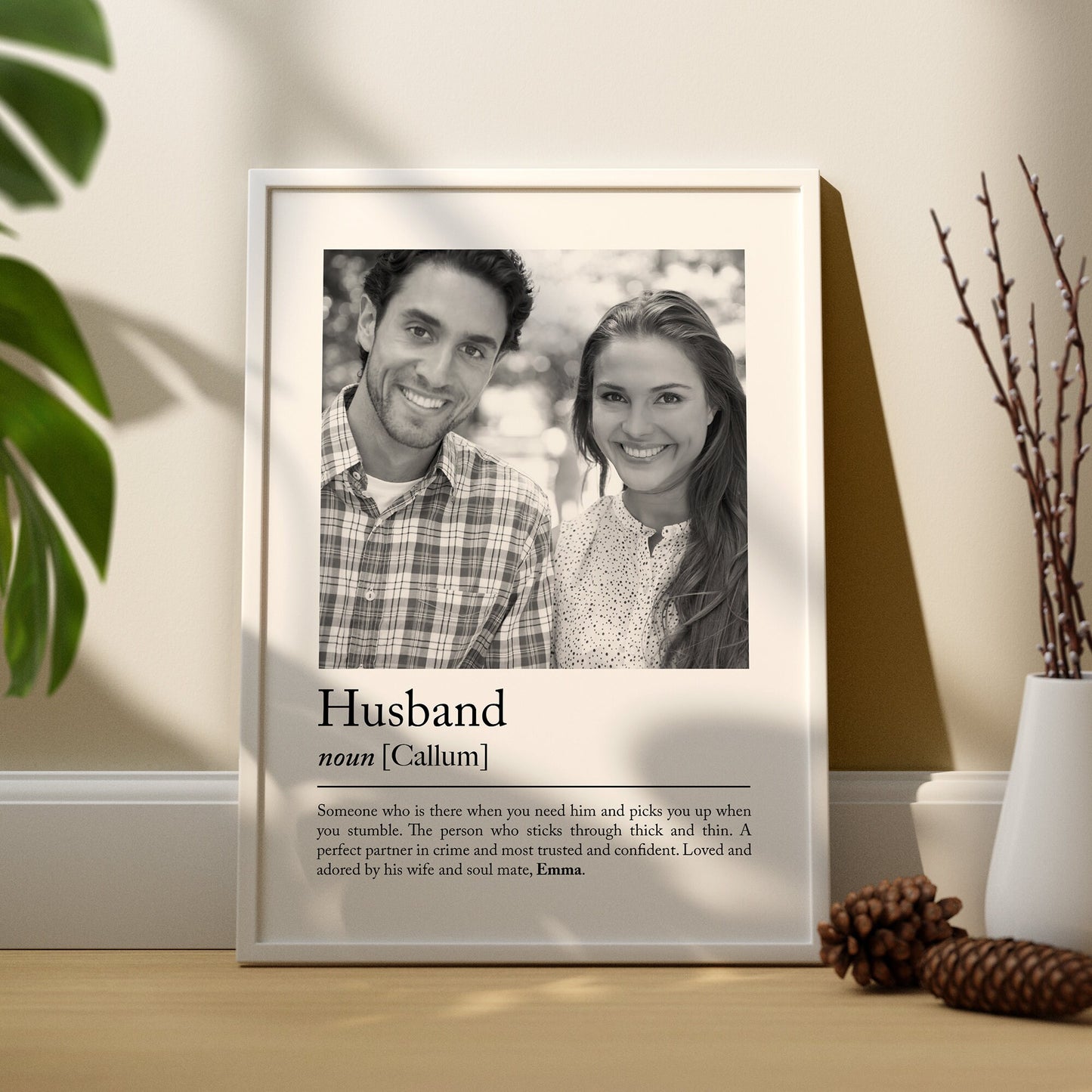 Personalised husband definition print, Custom photo gift for husband, birthday gift, Personalised anniversary gift, Photo Gift, Gift for him, Wall Art Print, Gift For Husband, Quote Print, , Wedding gift, married couple gift, first year anniversary