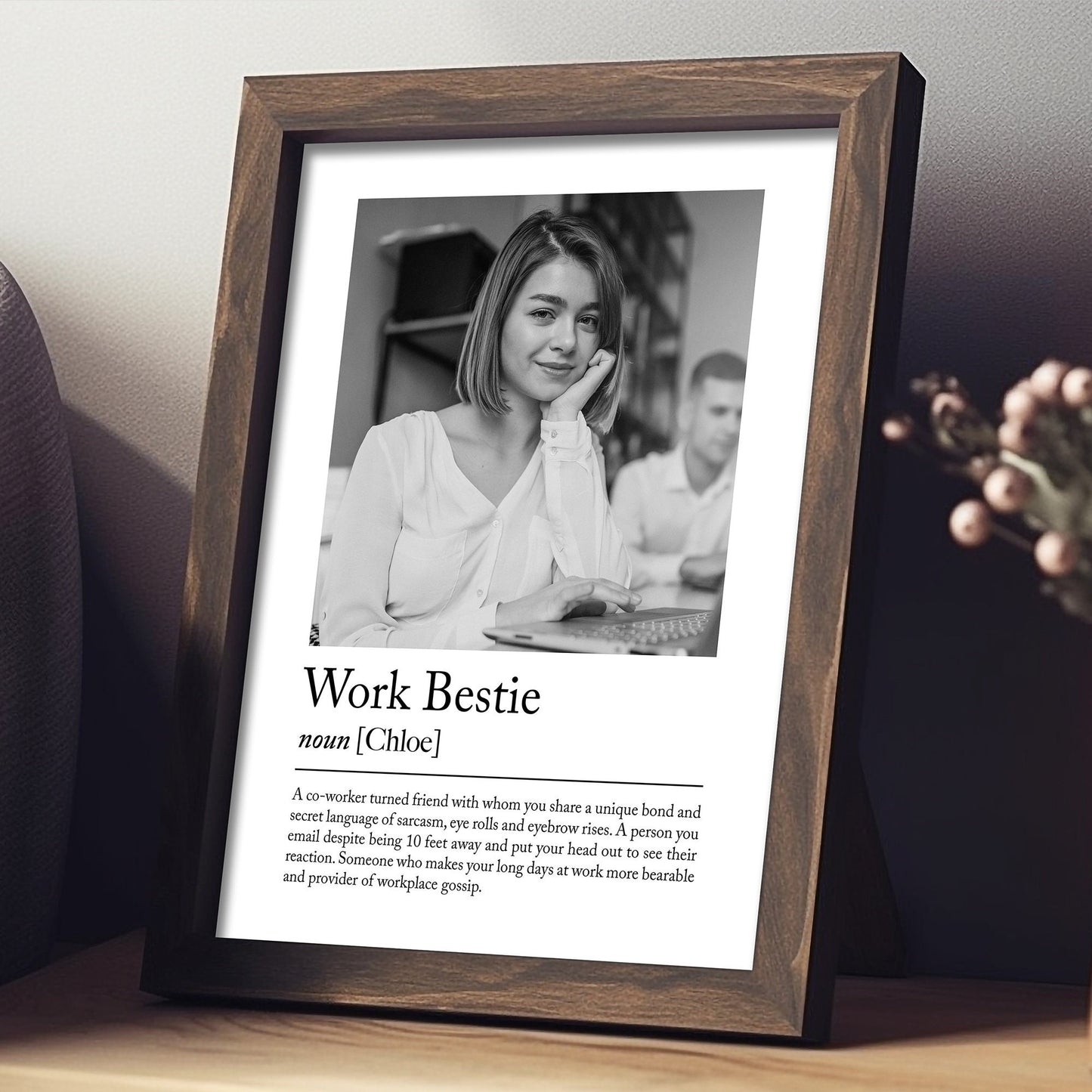 Personalised best friend definition print - Custom gift with photo for best friend, birthday gift, Photo Gift, Best Friend Quote. Friends Gift Idea, Work Bestie definition print, work best friend, birthday gift, friendship, bestie birthday gift