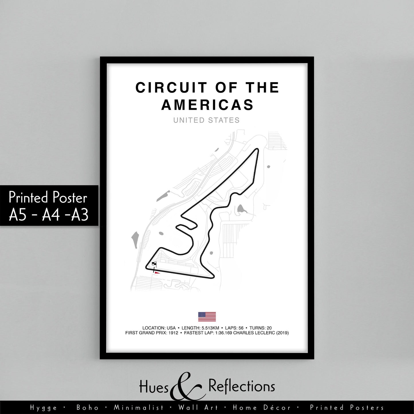 USA Grand Prix Circuit Print, Circuit of the Americas, Austin, Texas, Formula 1 Track Poster, Office wall art, Gifts for him, F1 race map frame, F1 Poster, Car race fan art, Charles Leclerc, Hamilton, Red Bull F1, McLaren F1, WRC, Car Race fan gift