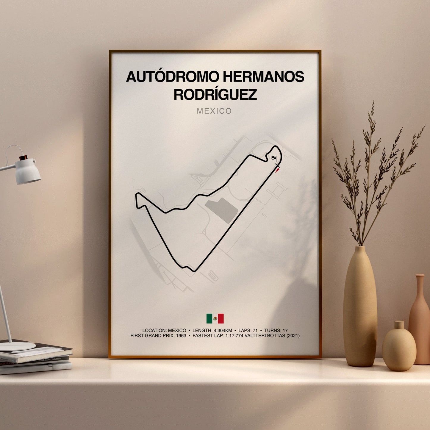 Mexico Grand Prix, Autódromo Hermanos Rodríguez Circuit Print, Formula 1 Track Poster, Office wall art, Gifts for him, F1 race map frame, F1 Poster, Car race fan art, Valtteri Bottas, Hamilton F1, Mexican car race,