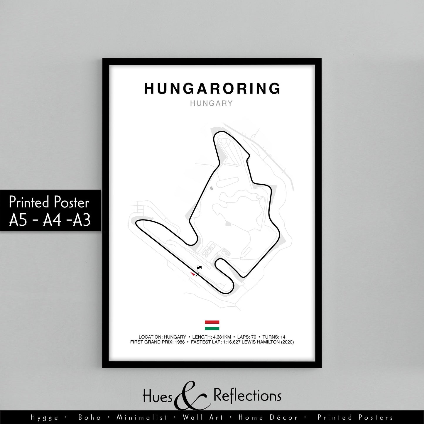 Hungary Grand Prix Circuit Print, Hungaroring F1, Formula 1 Track Poster, Office wall art, Gifts for him, F1 race map frame, F1 Poster, Car race fan art, Lewis Hamilton, F1 Collection, Formula 1 fan gift idea, Gift for boyfriend, Milestone Birthday