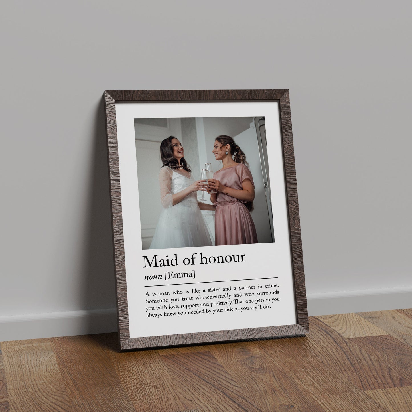 Maid of Honour Print, Bridesmaid Gift, Bestfriend Gift, Thank You Gift, Wedding Thank you, Best Friend Gift, Personalised Gift, Personalised Photo, Definition Print, Gift Idea, Gift for Girlfriend, Minimalist Modern, Last Minute Gift
