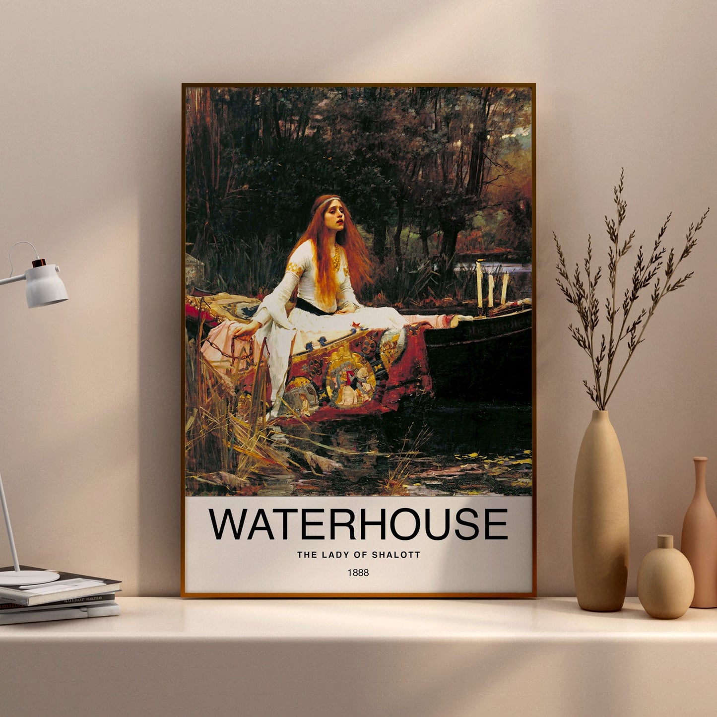 The Lady of Shalott by Waterhouse Poster Print โ Classic and famous vintage wall art, famous painting, Home Decor Fine Art
