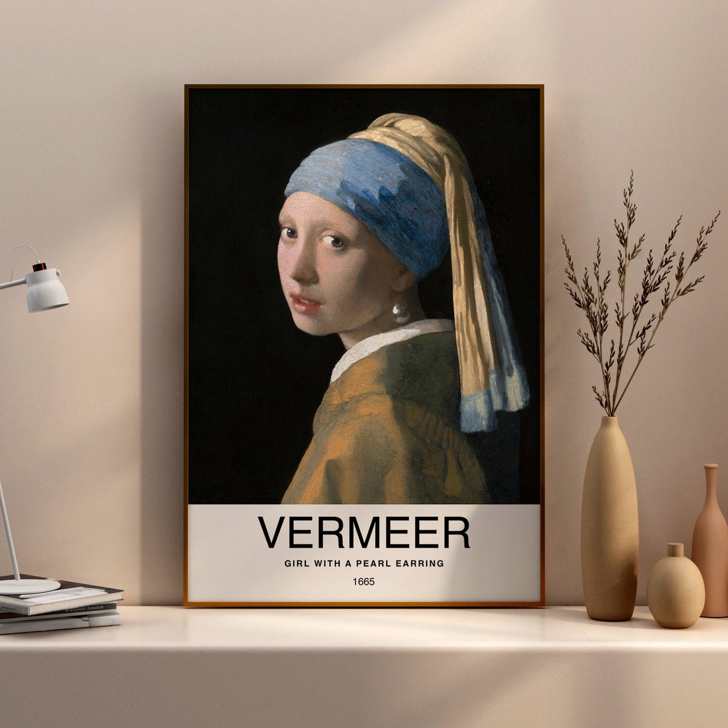 Girl with a Pearl Earring by Johannes Vermeer Poster Print – Classic and famous vintage wall art, famous painting, Home Decor Fine Arts
