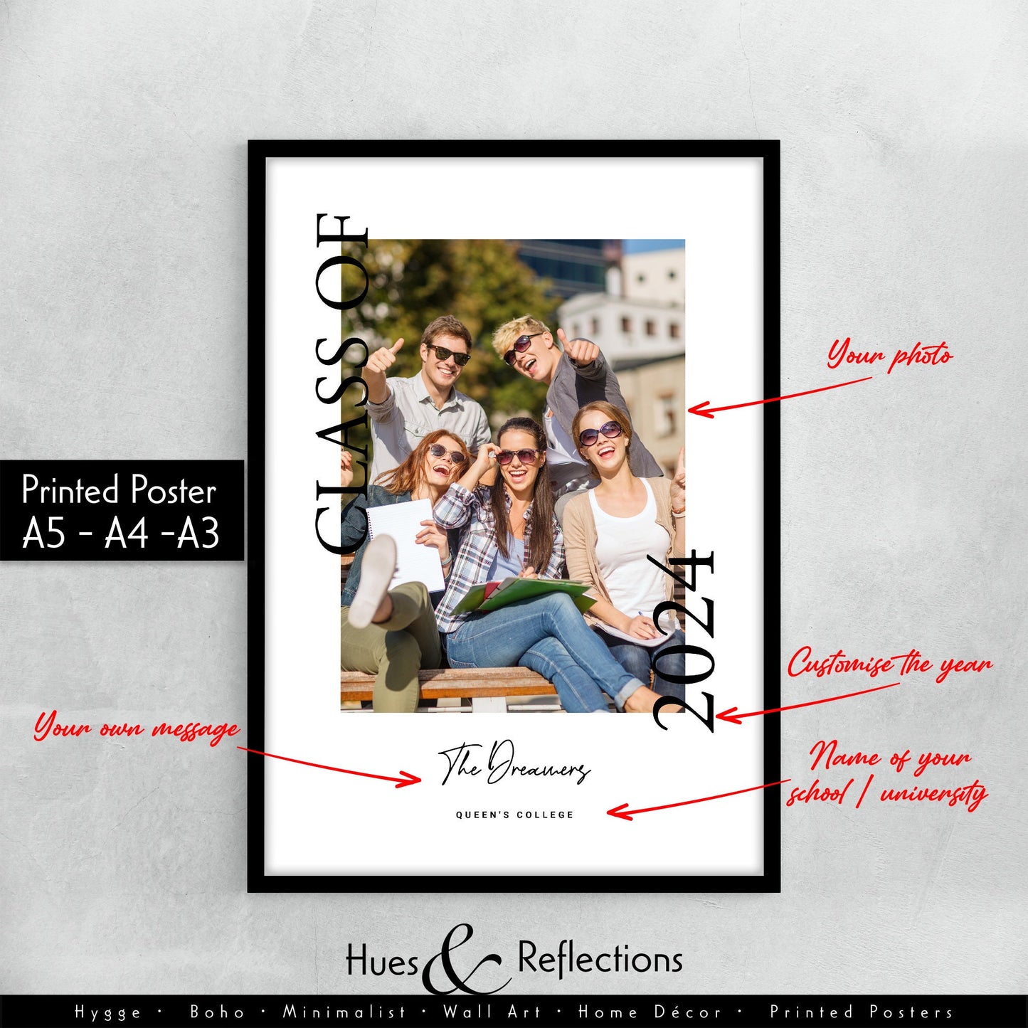 Personalised Class of 2024, School Leavers, Graduation, End of Year Photo Print – Graduation photo print, Teacher appreciation photo gift