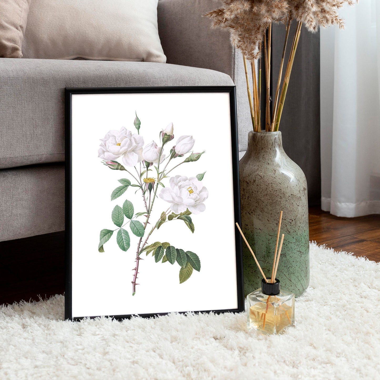 Set of 3 Flowers Prints โ Roses wall art, Damask roses, Neutral prints for wall, Bedroom wall prints, Gift for mum, Housewarming gift idea