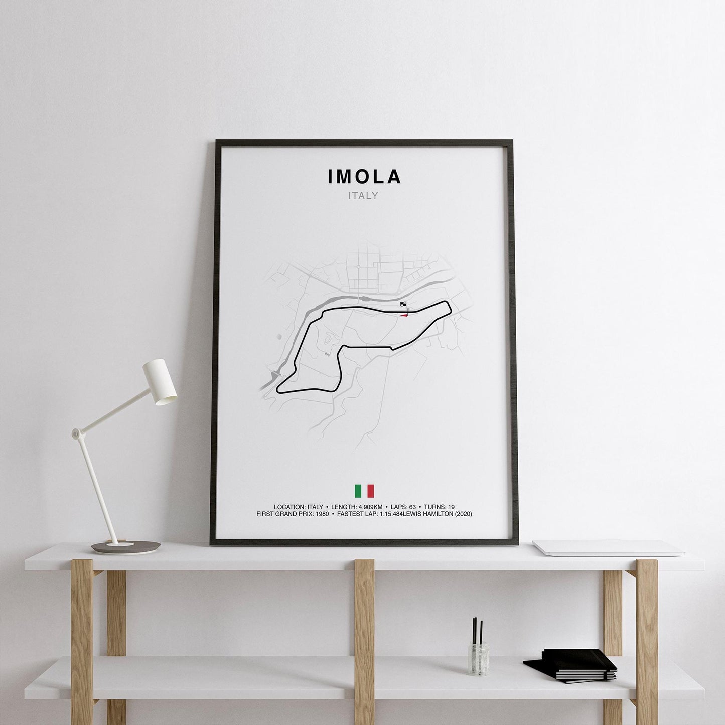 Imola Italian Grand Prix Circuit Print, Formula 1 Track Poster, Office wall art, Gifts for him, F1 race map frame, F1 Poster, Motor Sport