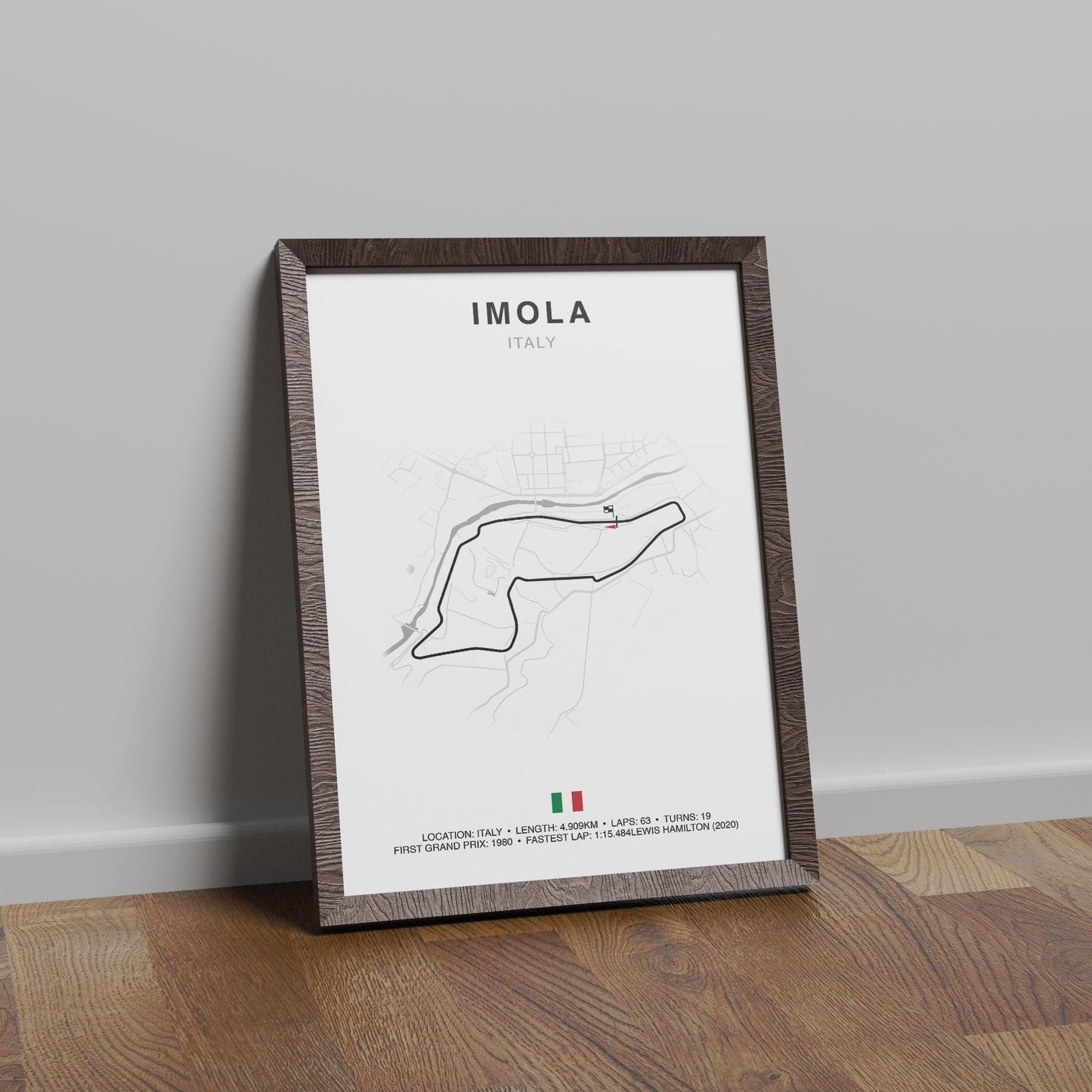 Imola Italian Grand Prix Circuit Print, Formula 1 Track Poster, Office wall art, Gifts for him, F1 race map frame, F1 Poster, Motor Sport