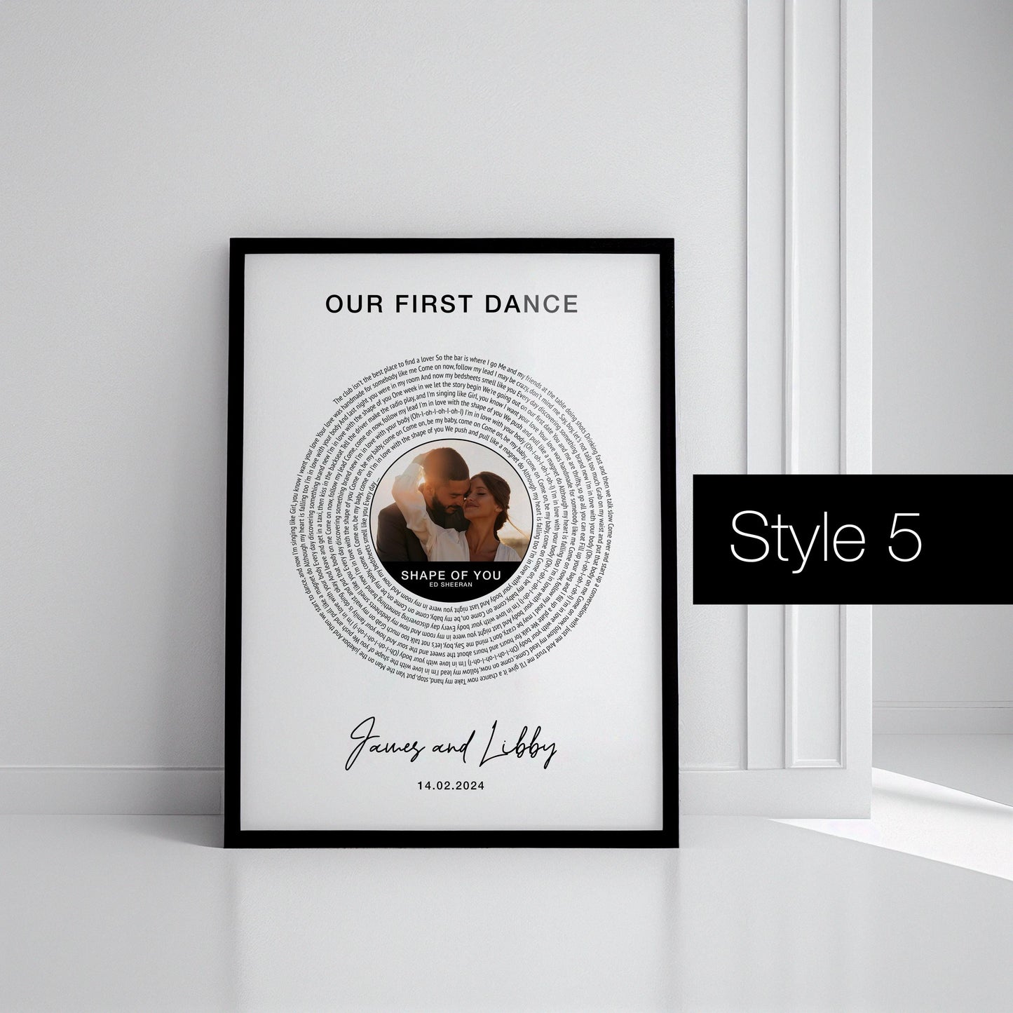Personalised Photo Vinyl Lyrics Print, Custom Wedding Song Anniversary Gift for Her, Couple Music Gift, Song Lyric Print, First Dance Poster