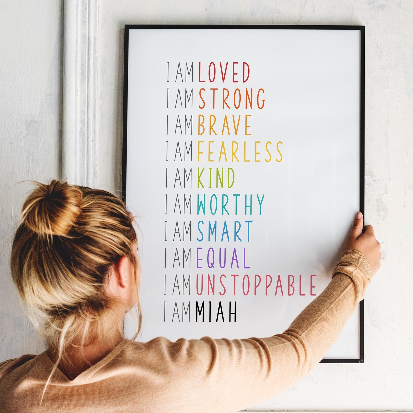 Kids Affirmation Printable Art, Kids Wall Art, Affirmations, Personalised Kids Print, Gifts For Kids, Children Wall Art, Playroom Decor, Daily Affirmations personalised print kid gift ideas Motivational Print Mental Health Gift Empowerment