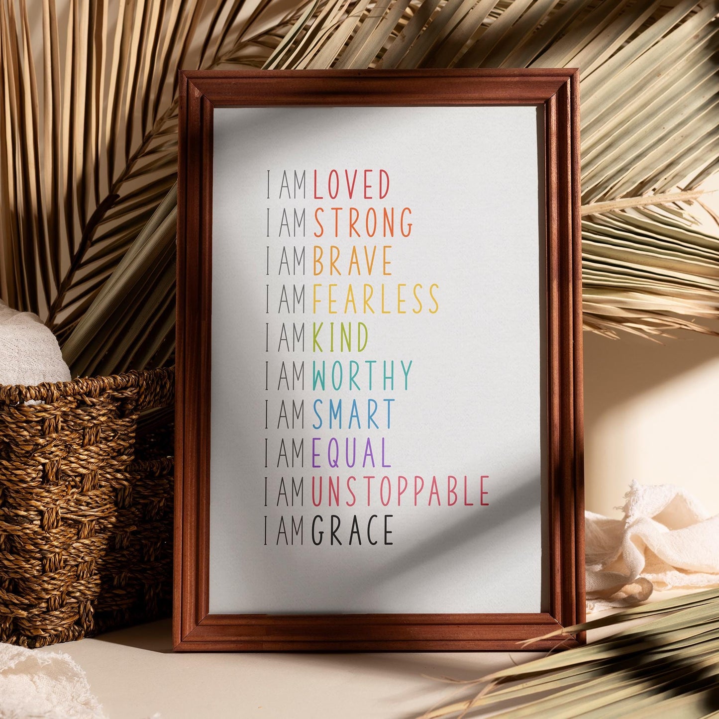 Kids Affirmation Printable Art, Kids Wall Art, Affirmations, Personalised Kids Print, Gifts For Kids, Children Wall Art, Playroom Decor, Daily Affirmations personalised print kid gift ideas Motivational Print Mental Health Gift Empowerment