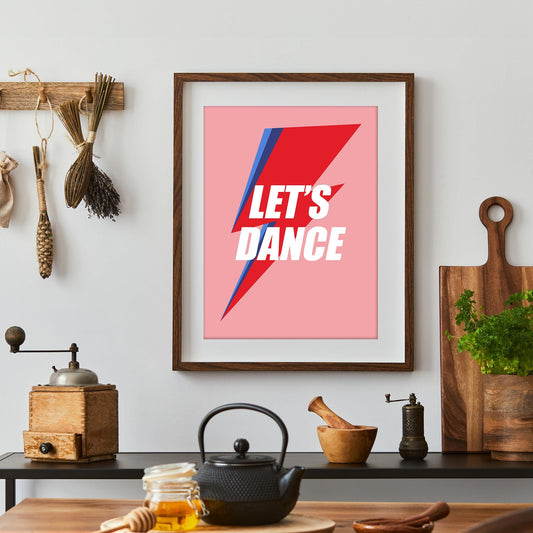 David Bowie Lets Dance Print - David Bowie Poster, Lets Dance Lyrics Poster, Lets Dance Poster Wall Decor, Fan Poster, Music Lover Gift Idea