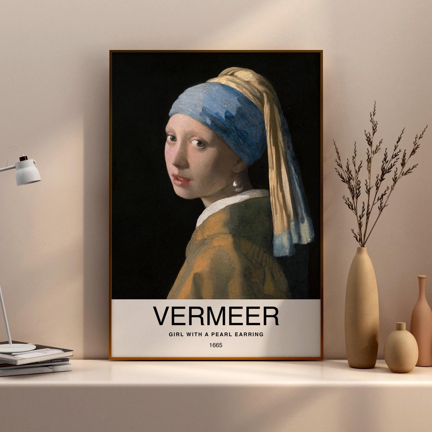 Girl with a Pearl Earring by Johannes Vermeer Poster Print โ Classic and famous vintage wall art, famous painting, Home Decor Fine Arts