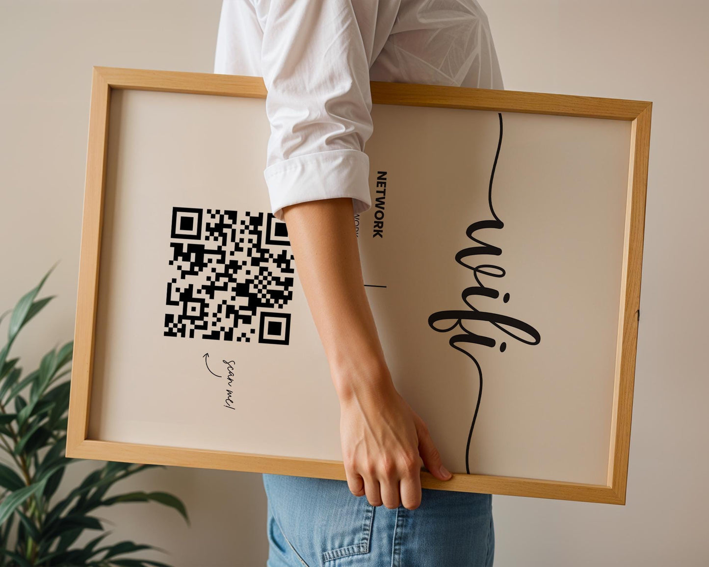Personalised WiFi print with scan QR code to connect, internet sharing, WiFi password, QR code scanner ideal for AirBnB, Hotel, home, wifi print, wifi qr code, wifi qr scanner, wifi password, business print, nail salon, hair salon, restaurant, bar