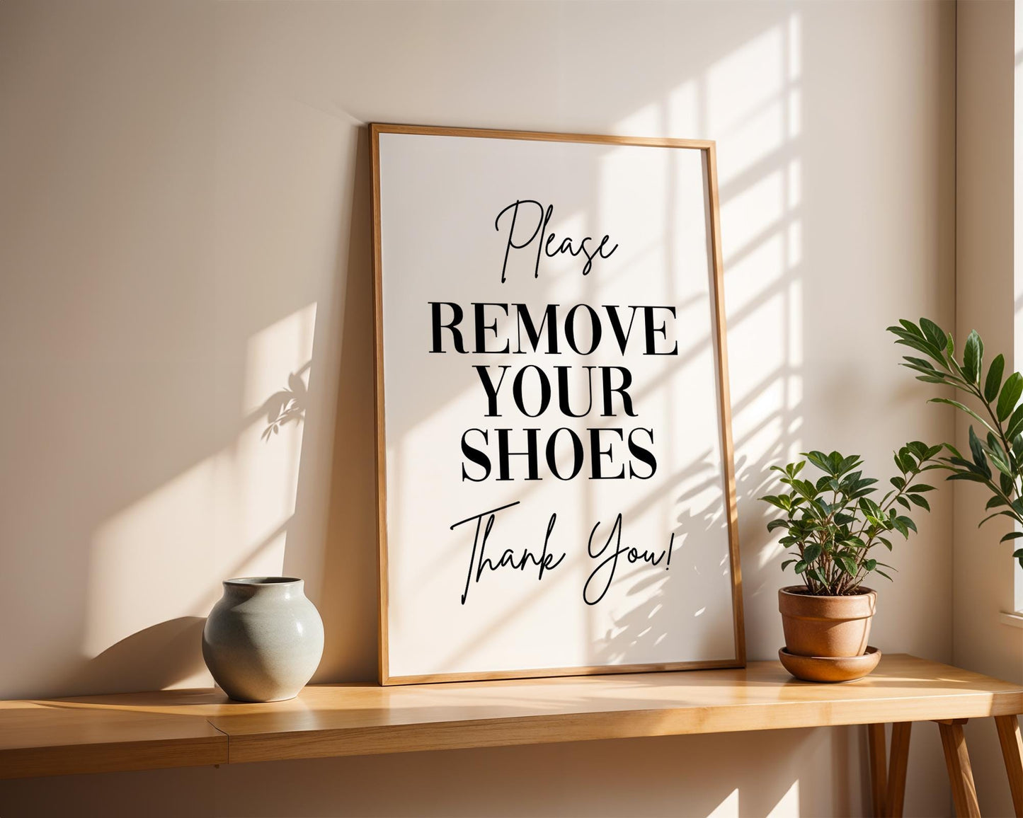 Please Remove Your Shoes, Entrance Sign, Text Home Decor, Shoes Off Print, Typography Wall Art, Entry Room Poster, No Shoes House Poster Art