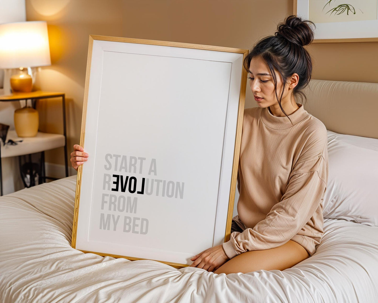 Start a Revolution from My Bed, Don't Look Back In Anger, Oasis, Lyrics Poster, Music Typography Gift Wall Art, British pop music art poster