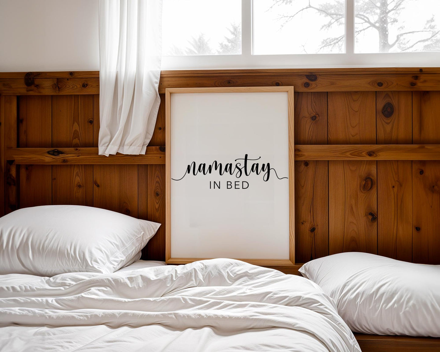 Bedroom Prints – Namastay In Bed is a bedroom wall art, decor, Minimalistic, Gift for couple, Namaste Print, Home Art Prints, Above Bed Signs, Over The Bed Sign, Couple Wall Arts, Home Prints, Boho Art Prints, Words for Bedroom, Trendy Posters
