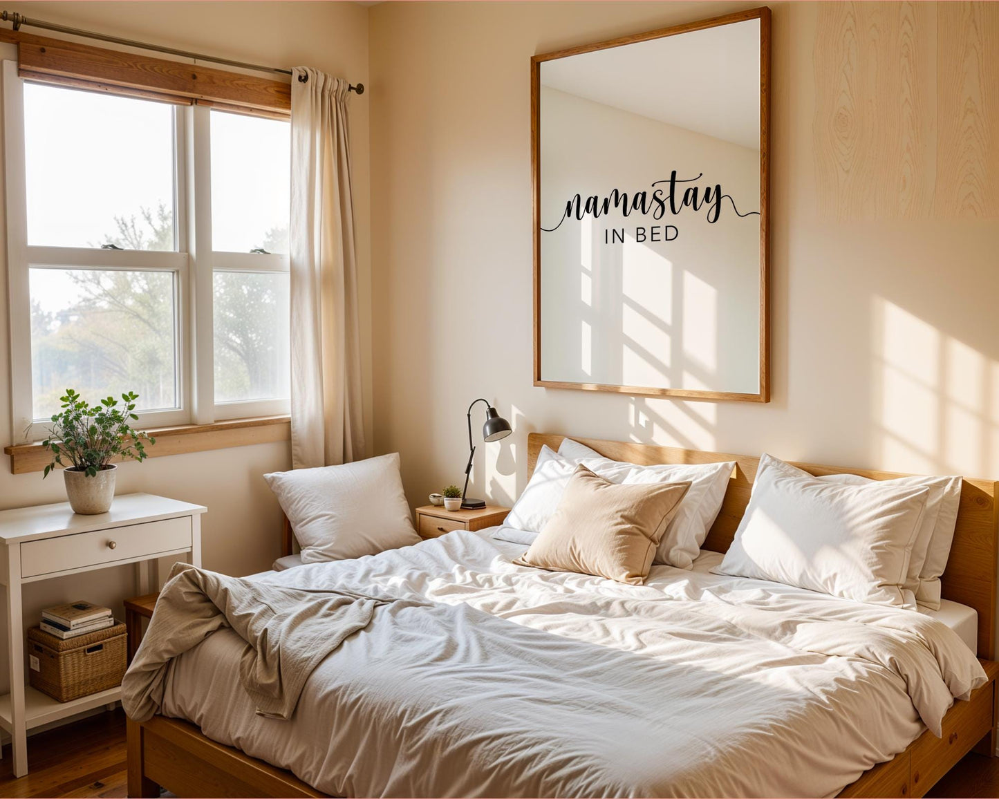 Bedroom Prints – Namastay In Bed is a bedroom wall art, decor, Minimalistic, Gift for couple, Namaste Print, Home Art Prints, Above Bed Signs, Over The Bed Sign, Couple Wall Arts, Home Prints, Boho Art Prints, Words for Bedroom, Trendy Posters