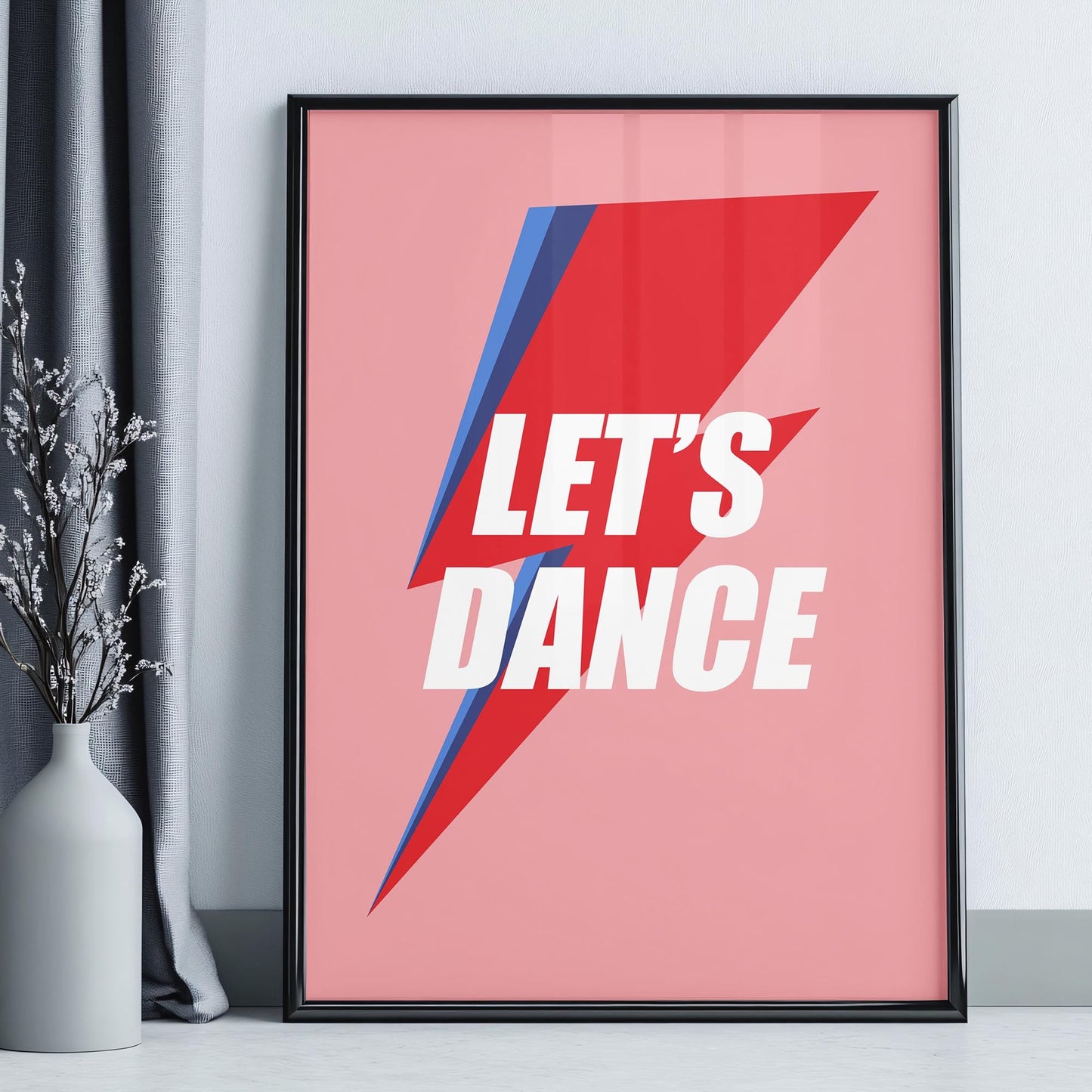 David Bowie Lets Dance Print - David Bowie Poster, Lets Dance Lyrics Poster, Lets Dance Poster Wall Decor, Fan Poster, Music Lover Gift Idea