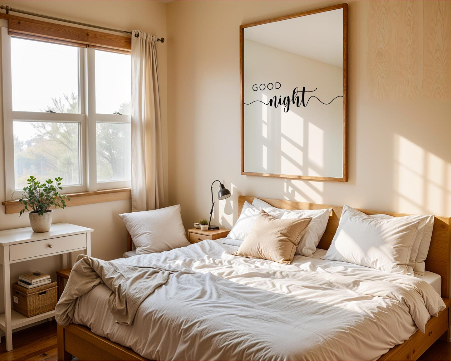 Bedroom Prints – Good Night Is A Bedroom Wall Art, Minimalistic, Black And White Prints, Gift For Couple, Home Art Prints, Above Bed Signs, Over The Bed Sign, Couple Wall Arts, Home Prints, Boho Art Prints, Words for Bedroom, Trendy Posters