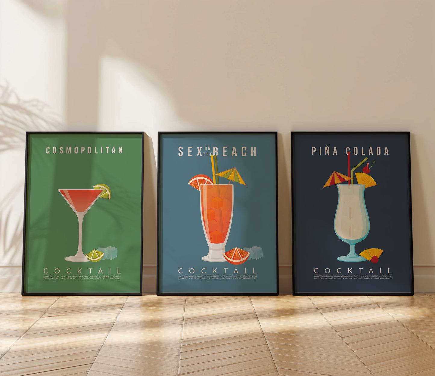 Set of 3 Hen Do Cocktail Prints, Girls Night Bar Cart Wall Art, Bachelorette Gift Set, Pink Cocktail Decor