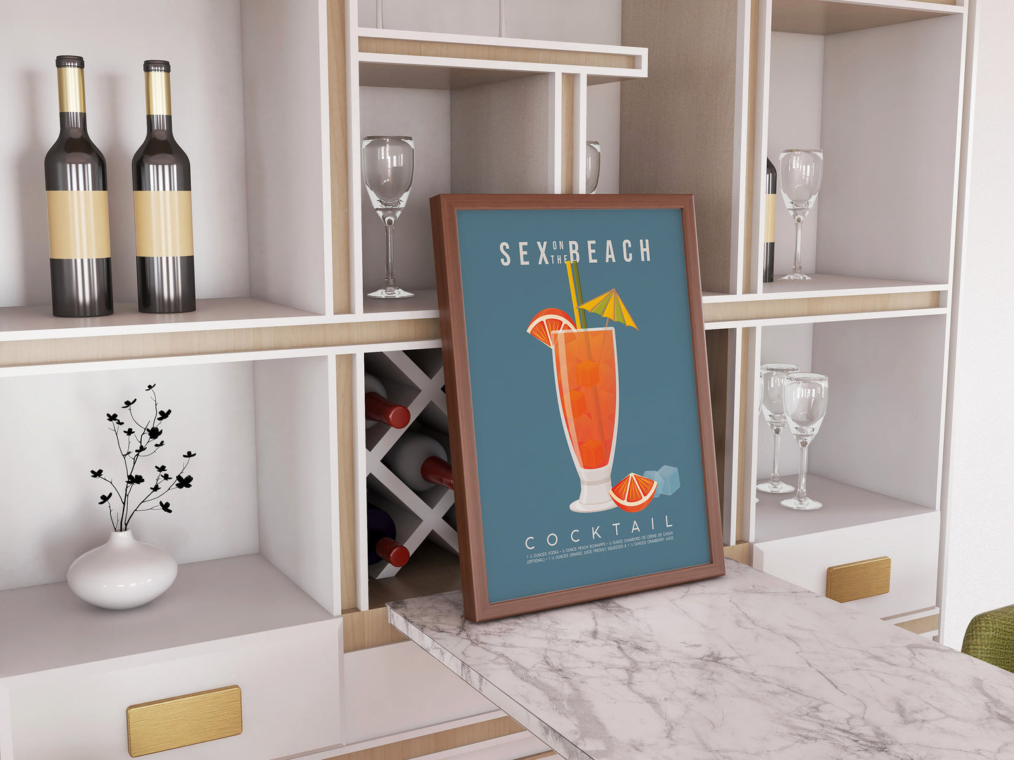 Sex on the Beach Recipe Print, Funny Cocktail Wall Art, Printable Bar Cart Decor, Hen Party Poster, Cheeky Kitchen Gift (Digital Download)