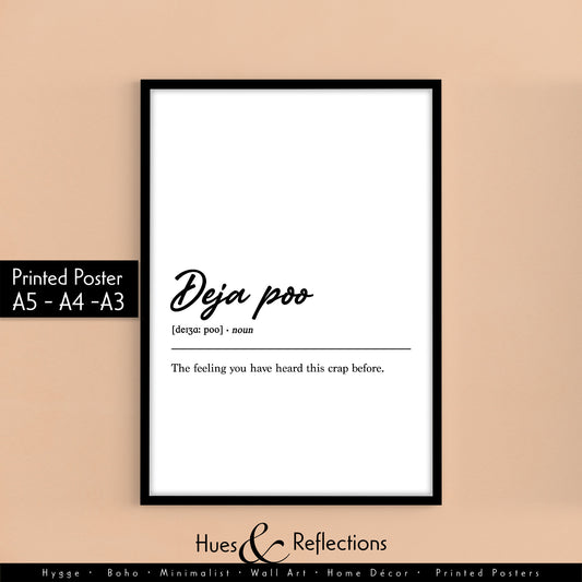 Deja Poo - Definition Bathroom Wall Decor Funny Print