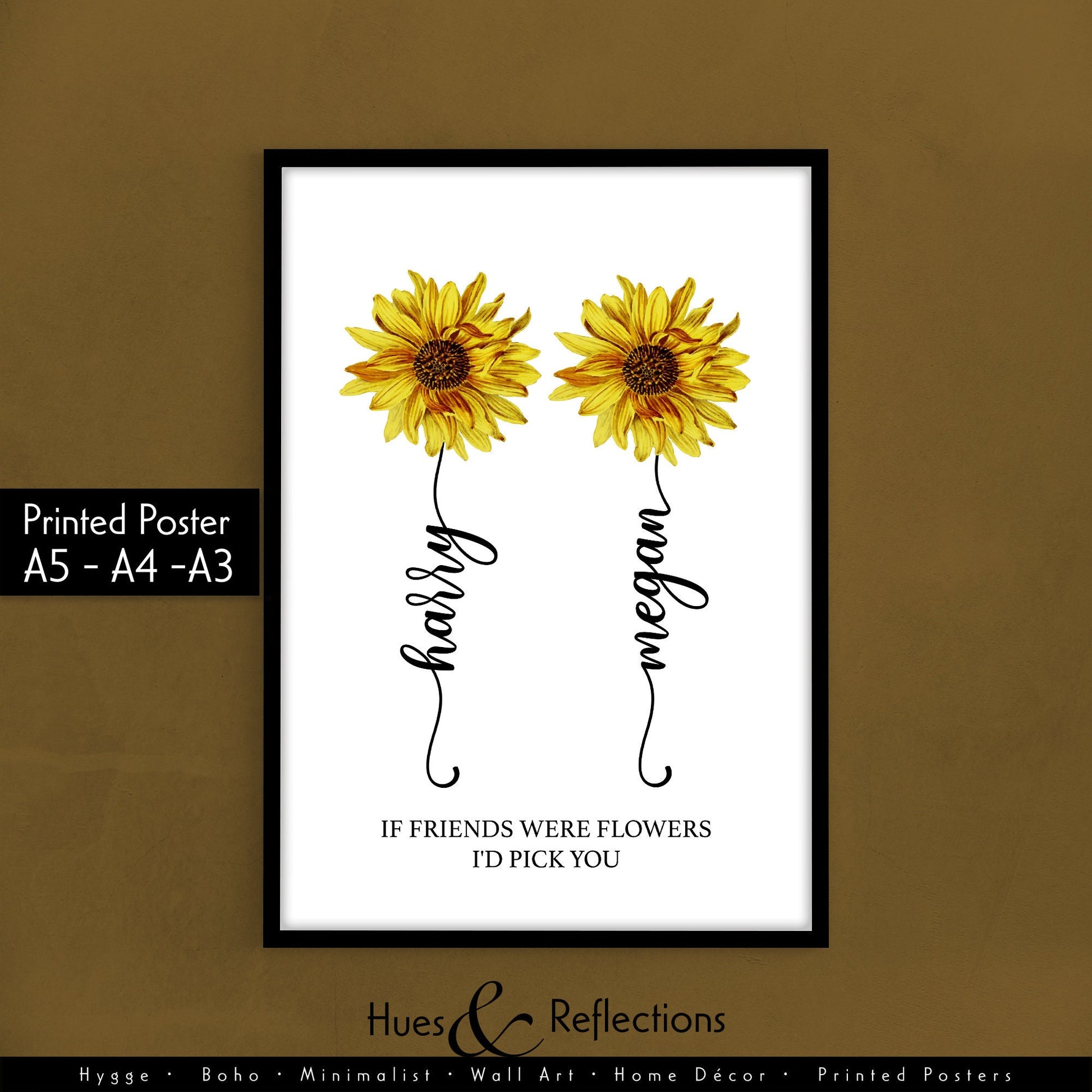 Personalised best friend gift print, Gift for daughter, Gift for friend, Gift for her, Birthday gift for mummy, Flower print for mothers day