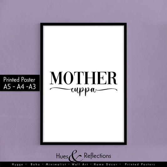 Funny Kitchen Prints, Mother Cuppa Print, Mother's Day Funny Wall Art, Home Decor