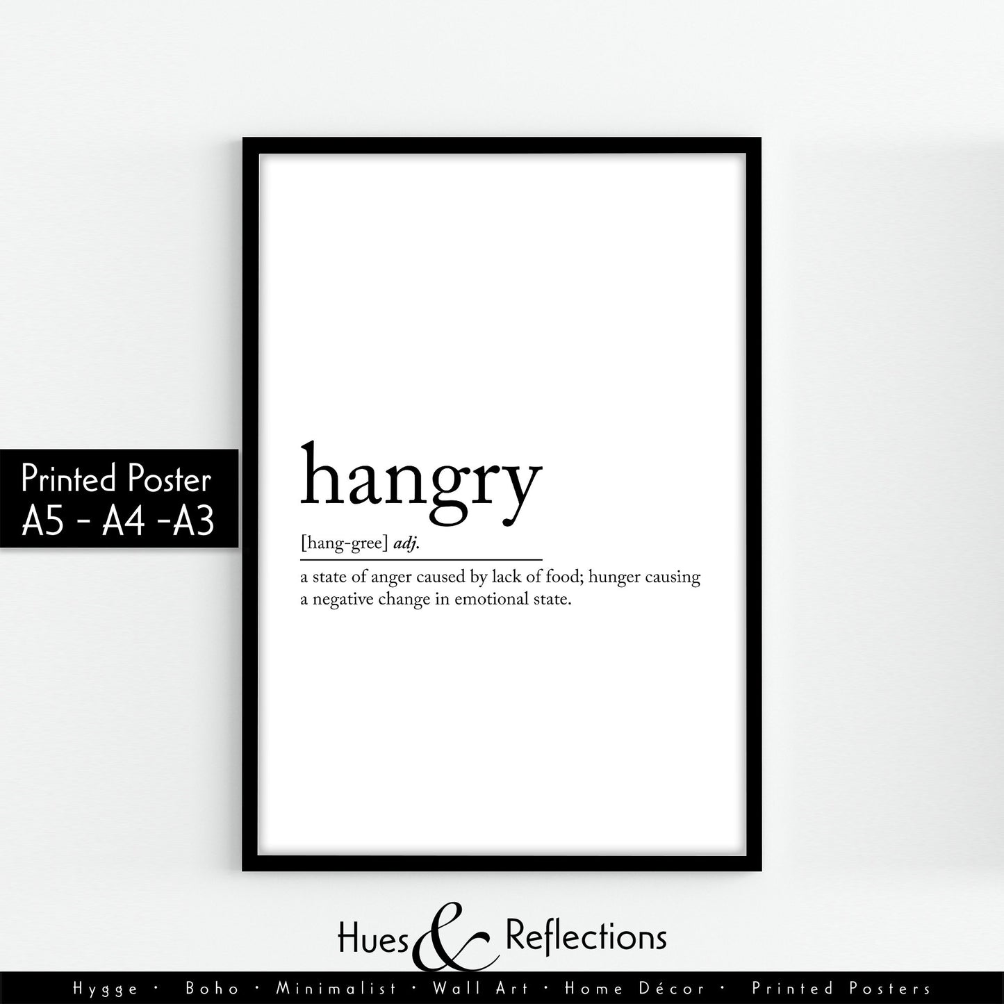 Kitchen Prints | Hangry Definition Print, Hangry Wall Print, Kitchen Print, Definition Print, Home Decor, Wall Art