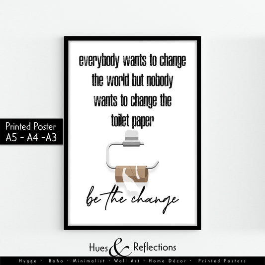 Funny Toilet Wall Art - Colourful wall decor for toilet, funny bathroom wall art, toilet paper, toilet print, toilet roll need replacement, toilet decor wall art, wall frame for bathroom, gift idea for new bathroom, toilet humour, change toilet paper
