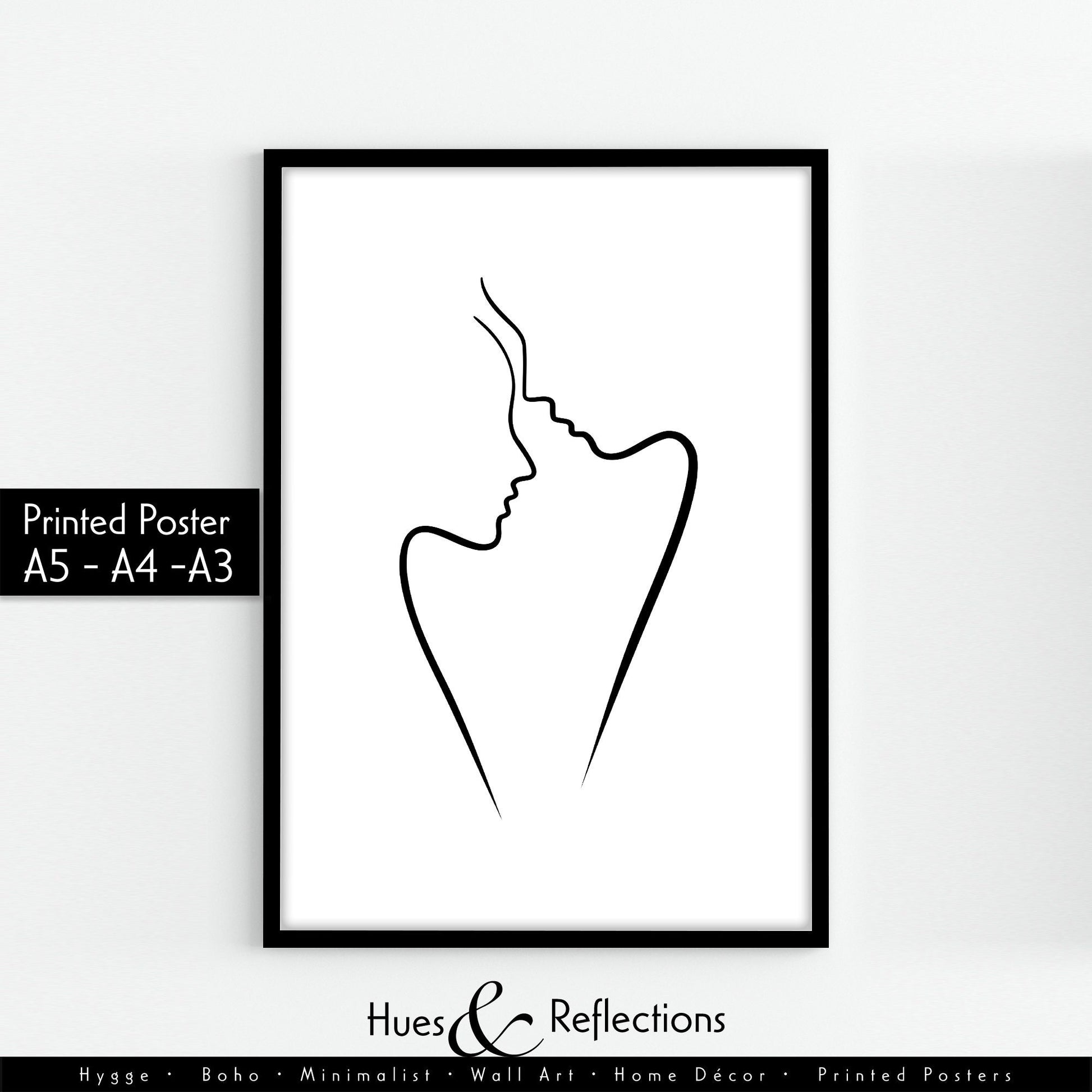 Abstract couple line art print, beautiful bedroom Print, love poster, minimalistic silhouette prints, line drawing, wall art, home decor