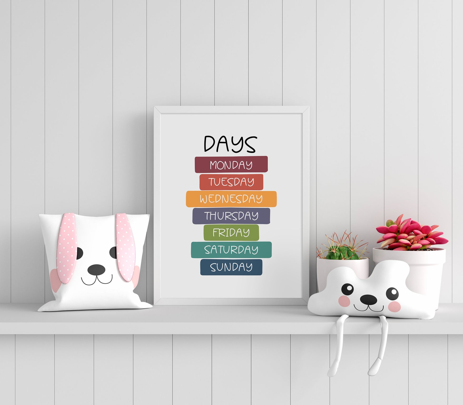 Days of the Week Print, Montessori Education Poster, Nursery Wall Art, Kids learning, Homeschool Resource, Learning Print, Children's Print