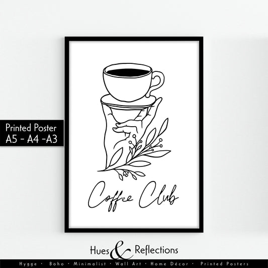 Coffee Club Kitchen Print Wall Art For The Hot Brew Lovers