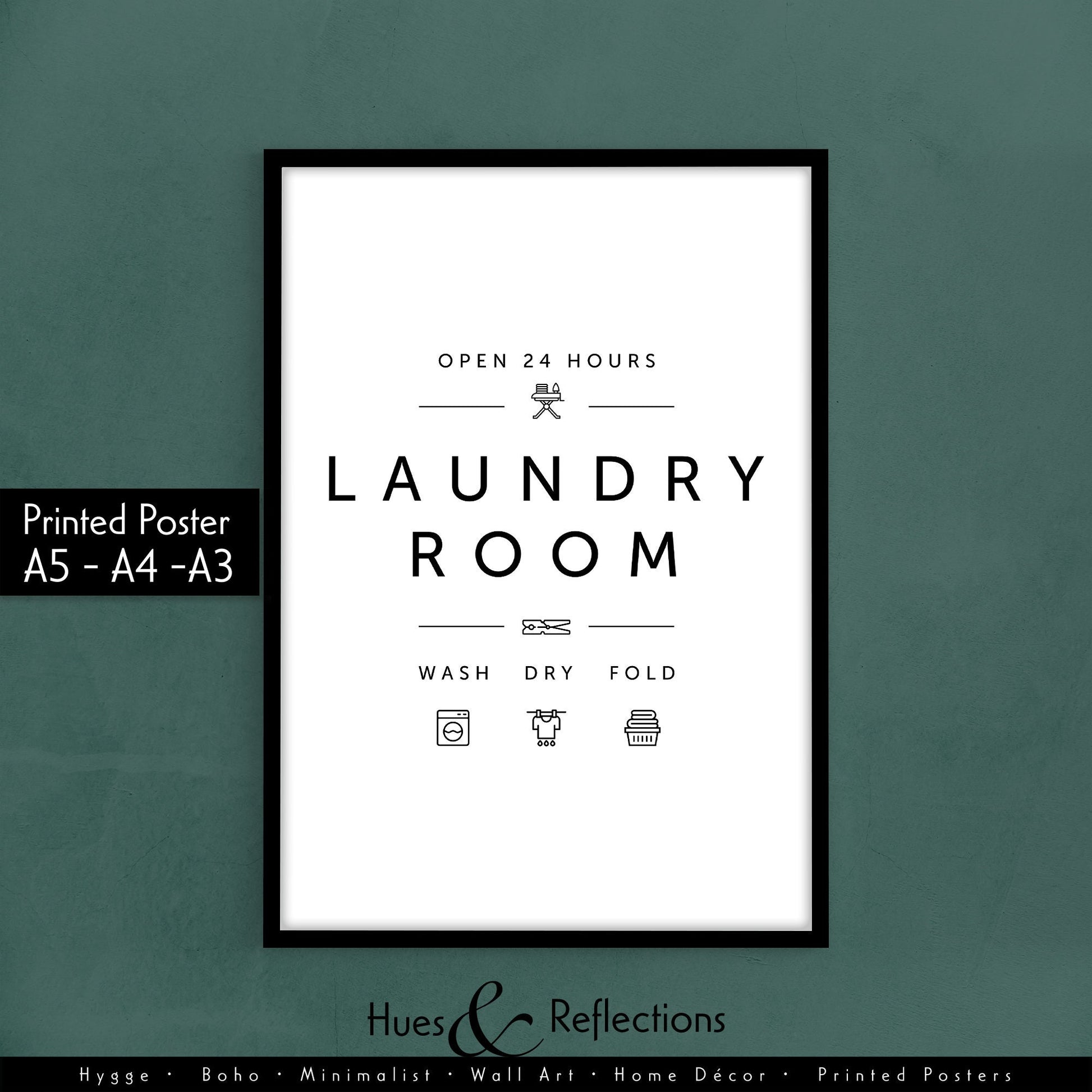 Set of 2 - Laundry Service Room and Stain Removal - Cheat Sheet Instructions for Laundry Stain Remover , Ideal Prints for Laundry Room Decor