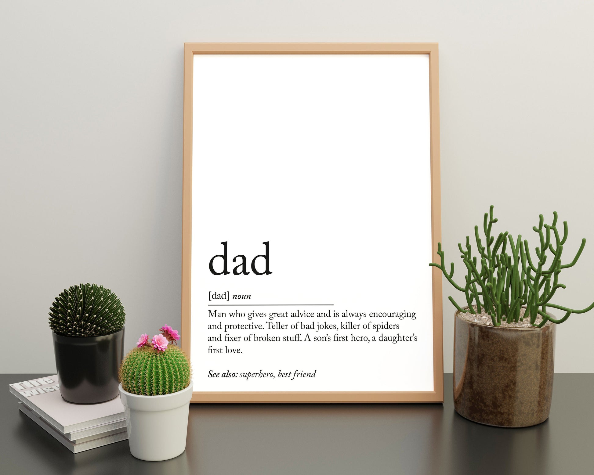 Dad Definition poster, father&#39;s day gift idea, best dad gift, dad superhero, dad best friend, dad bad jokes poster, Man who gives great advice and is always encouraging and protective. A son’s first hero, a daughter’s first love.