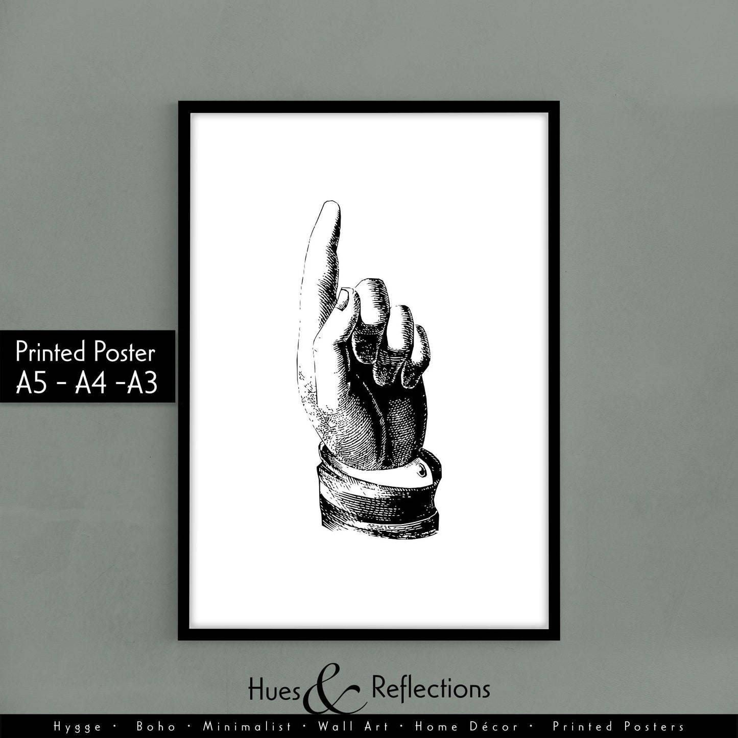 Victorian style retro hand drawing with pointed finger, finger pointing poster, directional poster, left, right, up or down, gestures sings, hand, finger, black and white graphic, body part, directional poster, washroom direction, toilet direction