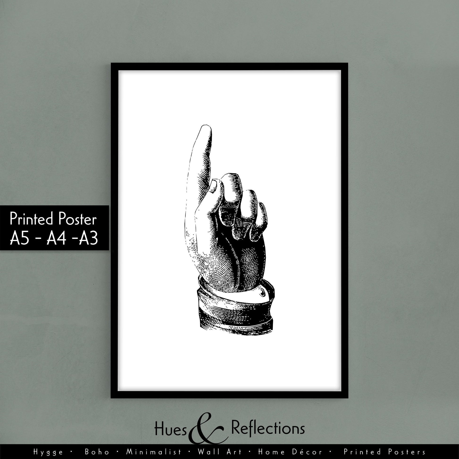 Victorian style retro hand drawing with pointed finger, finger pointing poster, directional poster,  left, right, up or down, gestures sings, hand, finger, black and white graphic, body part, directional poster, washroom direction, toilet direction