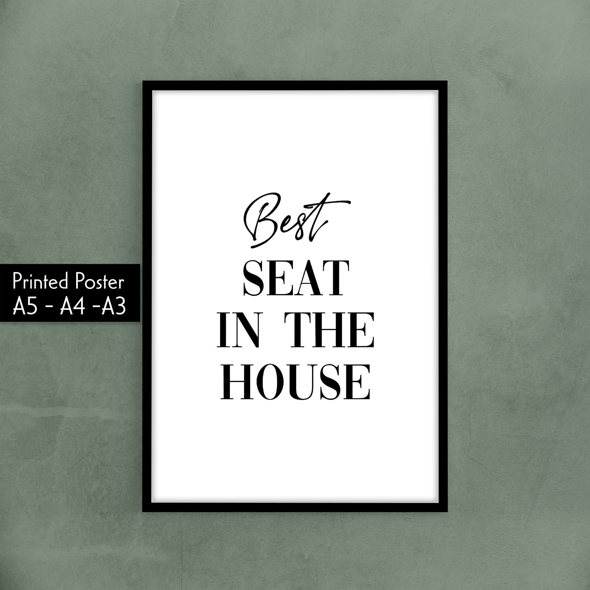 Best Seat In The House, Bathroom Decor Home Living Minimalist Funny Toilet Humorous Wall Decor Print High Quality Wall Posters